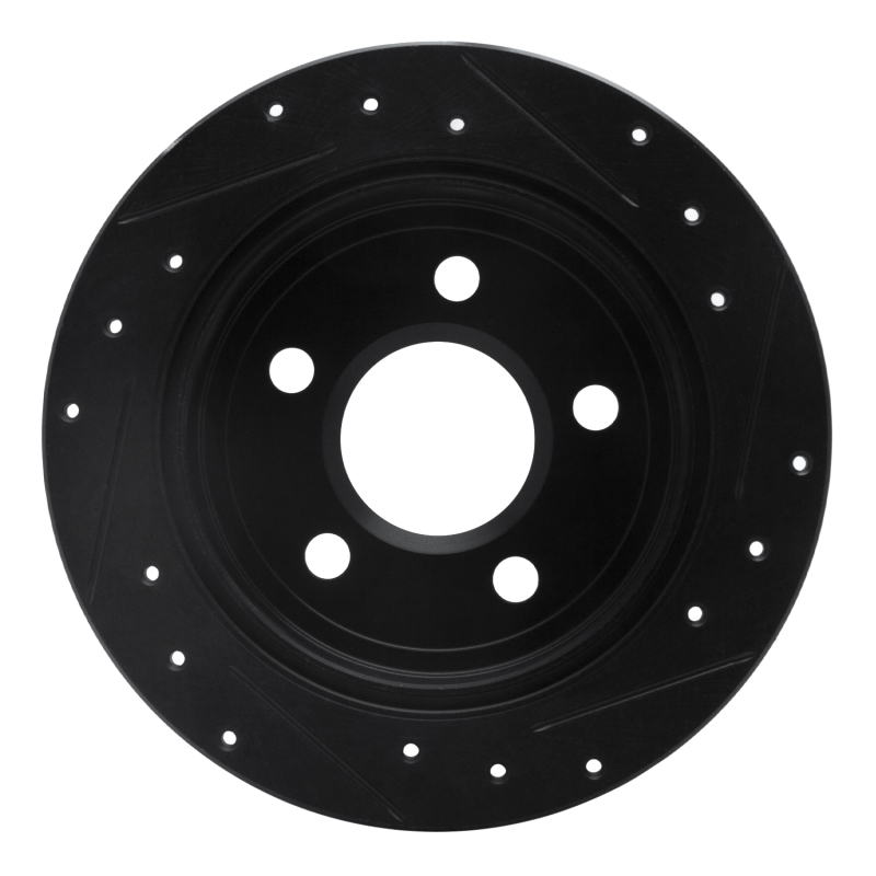Buick Century Brake Rotor (1) - Rear Left - R1 Concepts - Drilled & Slotted - Black - `97-`05